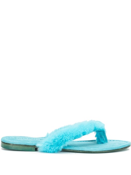  Madison.maison Ivanka Artificial Fur Thong Sandal - Blue 