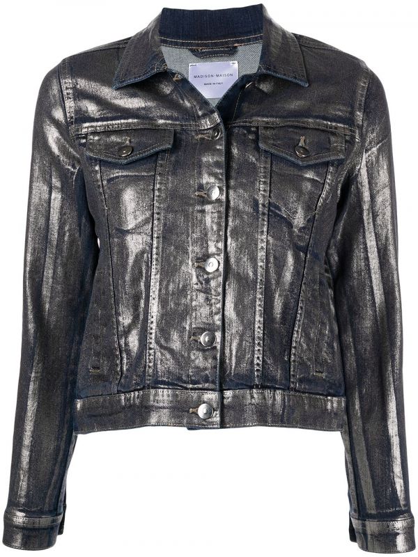  Madison.maison Metallic Denim Jacket - Silver 