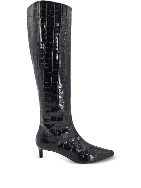  Madison.maison 45mm Croc-effect Pointy-toe Boots - Black 