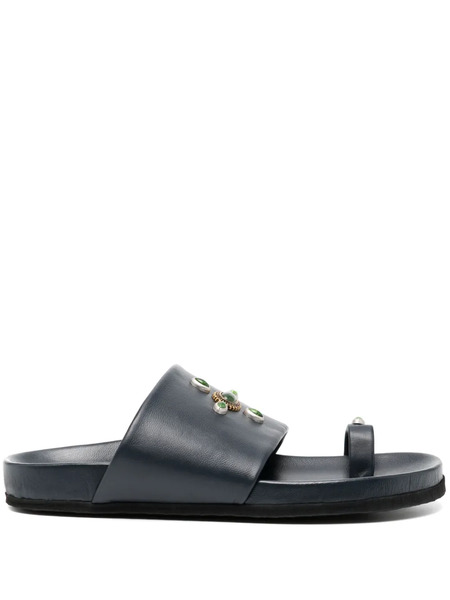  Madison.maison Tyche Navy Toe Ring Sandals - Blue 