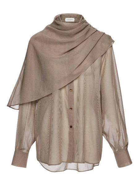  Magda Butrym Asymmetric Button-up Shirt - Brown 