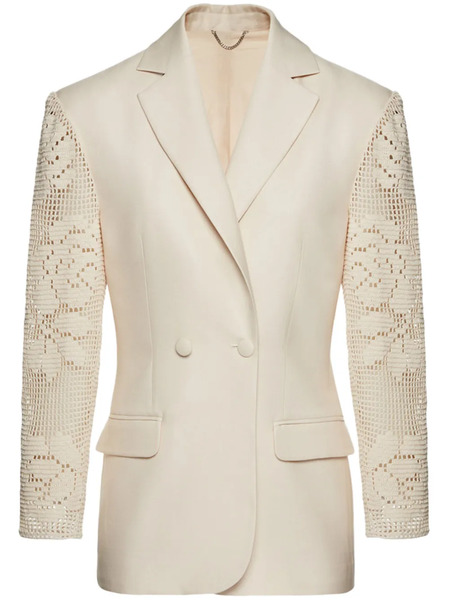  Magda Butrym Crochet Lace Blazer - Neutrals 