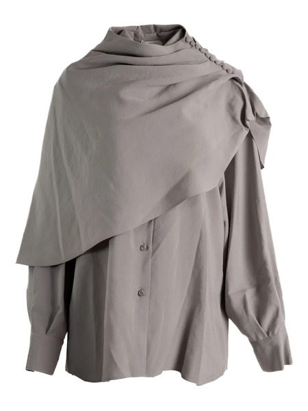  Magda Butrym Draped-collar Shirt - Grey 
