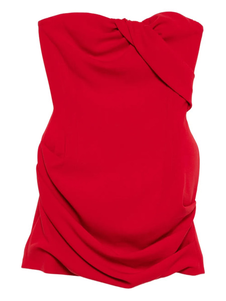  Magda Butrym Draped Strapless Mini Dress - Red 