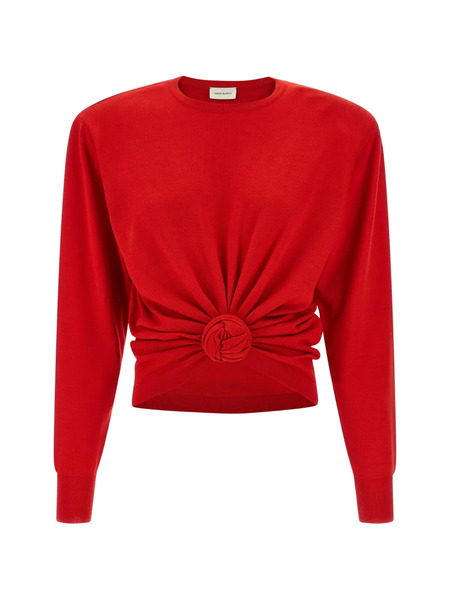  Magda Butrym Draping Knot Wool Knitwear - Red 