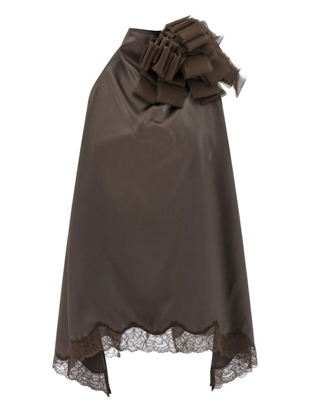  Magda Butrym Lace Floral Top - Brown 
