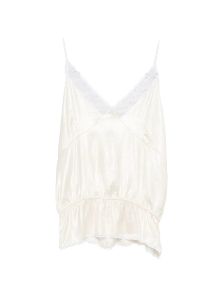  Magda Butrym Lace Ruffled Top - Neutrals 