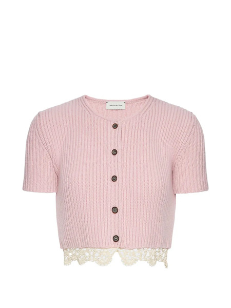 Magda Butrym Lace-trim Button Cardigan - Pink 
