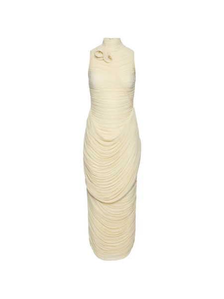  Magda Butrym Maxi Draped Dress - Neutrals 