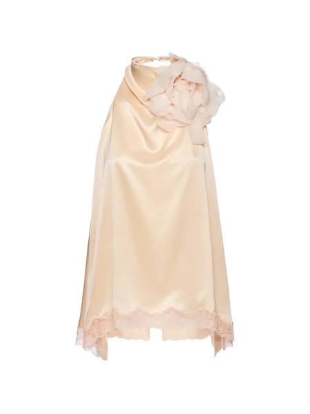 Magda Butrym Open-back Lace-trim Blouse - Orange 
