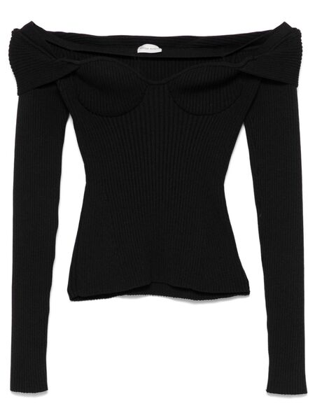  Magda Butrym Ribbed Sweater - Black 