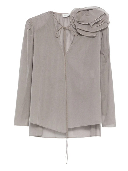  Magda Butrym Rose-embellishment Blouse - Brown 