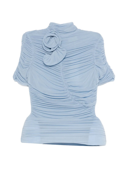 Magda Butrym Rosette Ruched Top - Blue 