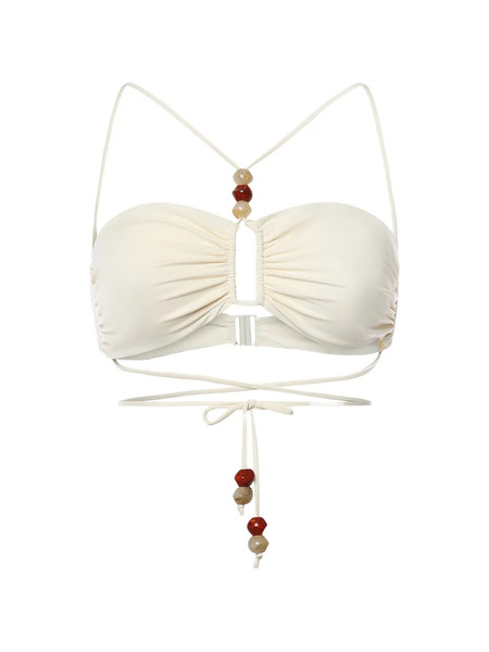  Magda Butrym Ruffled Bikini Top - Neutrals 