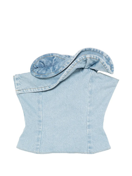 Magda Butrym Ruffled Corset Top - Blue 