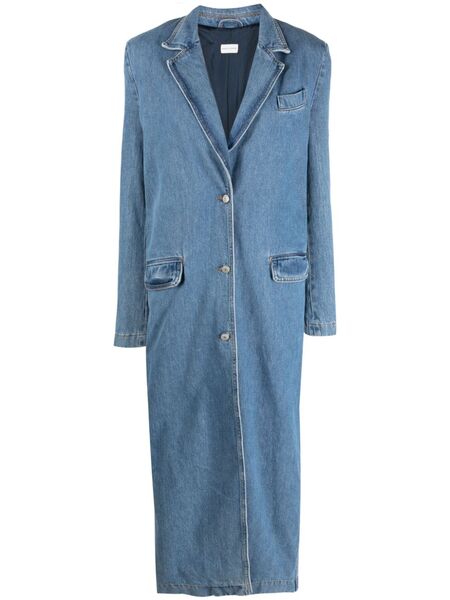  Magda Butrym Single-breasted Denim Coat - Blue 
