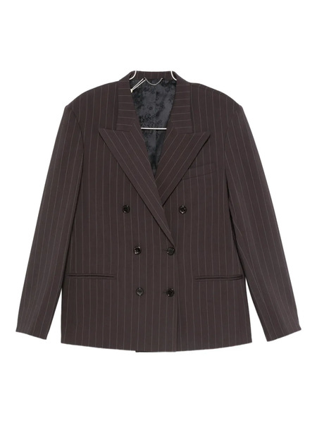  Magda Butrym Striped Double-breasted Blazer - Brown 