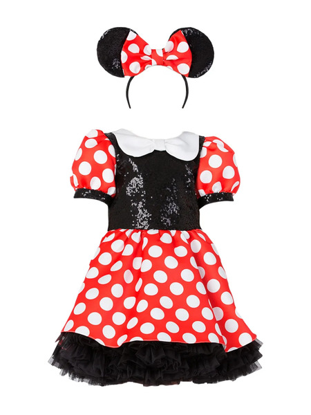  Magical Costumes Polka-dot Sequin Dress - Red 