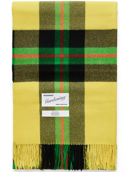  Magniberg Check-pattern Alpaca Blanket - Yellow 