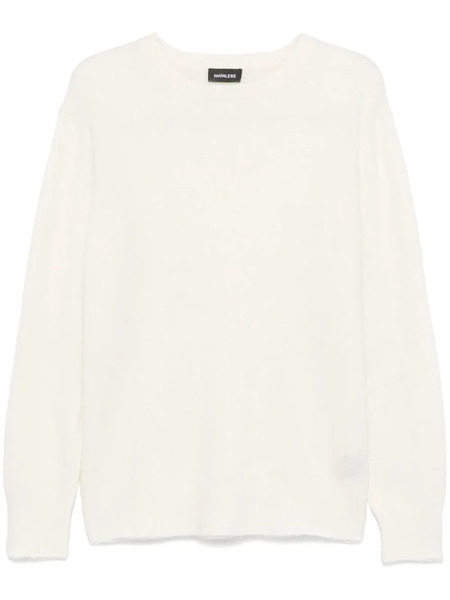  Mainless Crew-neck Sweater - White 