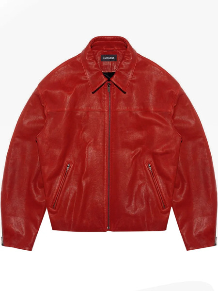  Mainless Leather Jacket - Red 
