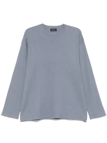  Mainless Waffle-knit Sweater - Blue 