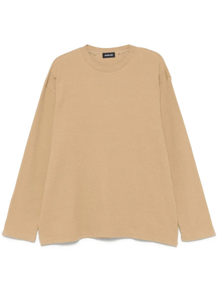  Mainless Waffle-knit T-shirt - Brown 