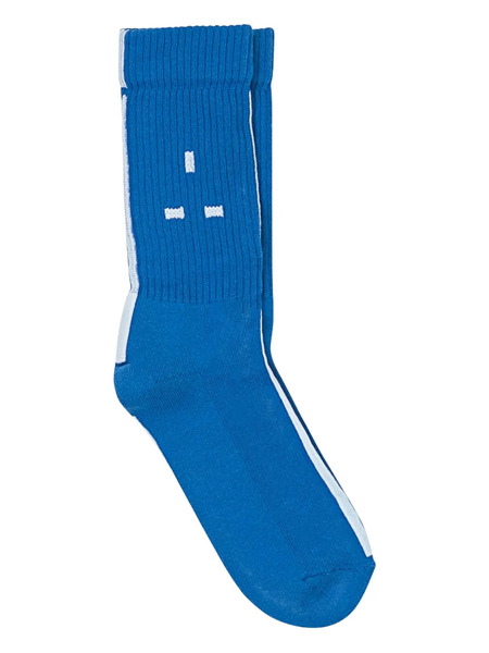  Mains Logo-jacquard Socks - Blue 