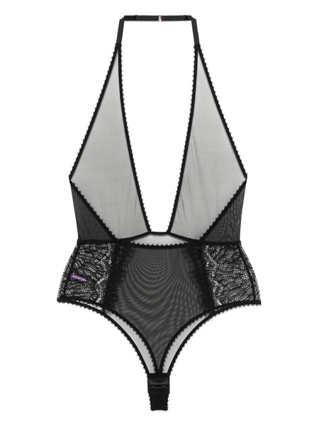  Maison Close Sheer Bodysuit - Black 