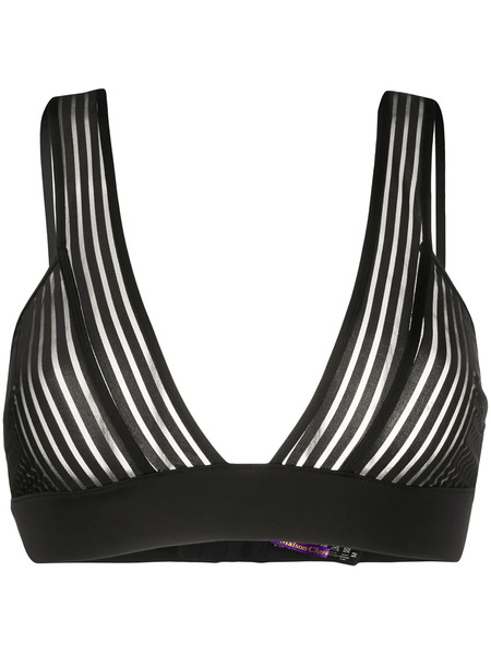  Maison Close Striped Triangle Bra - Black 