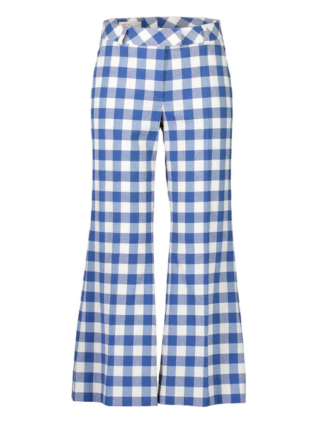  Maison Common Flared Seersucker Trousers - Blue 
