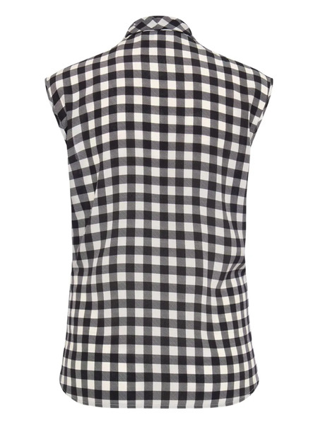  Maison Common Gingham-check Blouse - Black 