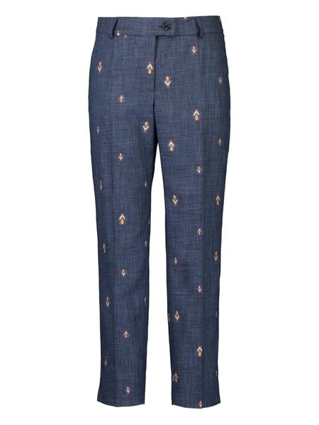  Maison Common Tulip-embroidered Trousers - Blue 