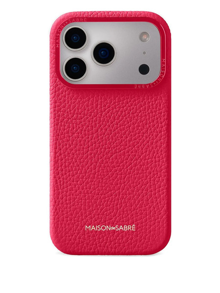  Maison De Sabré Iphone 17 Leather Camera Guard Phone Case - Pink 