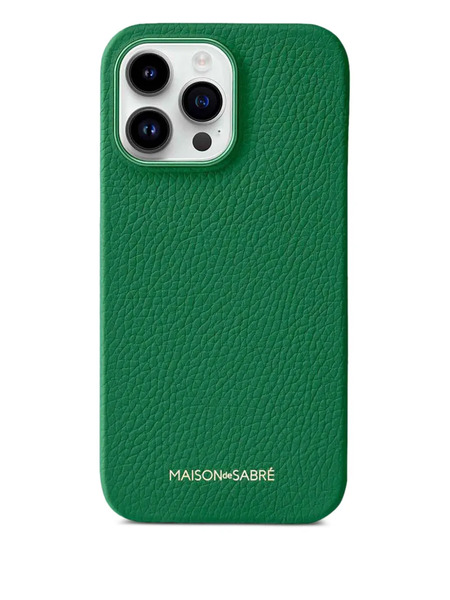  Maison De Sabré Iphone 15 Pro Max Leather Phone Case - Green 