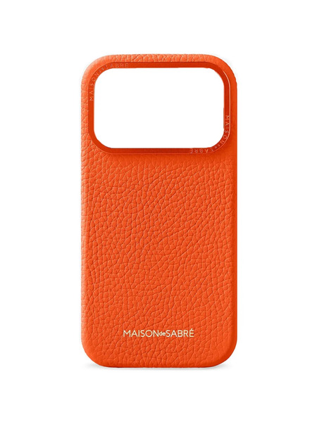  Maison De Sabré Leather Iphone 17 Pro Case - Orange 