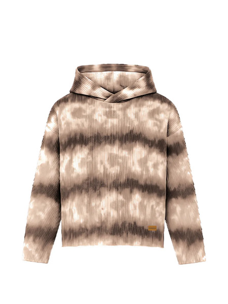  Maison Hideout Cloud Pattern Cropped Hoodie - Neutrals 