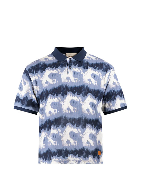  Maison Hideout Pattern Short-sleeve Polo Shirt - Blue 