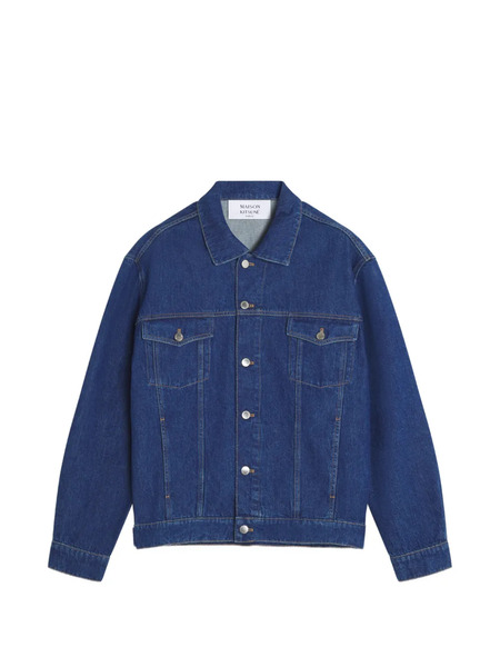  Maison Kitsuné Button Denim Jacket - Blue 