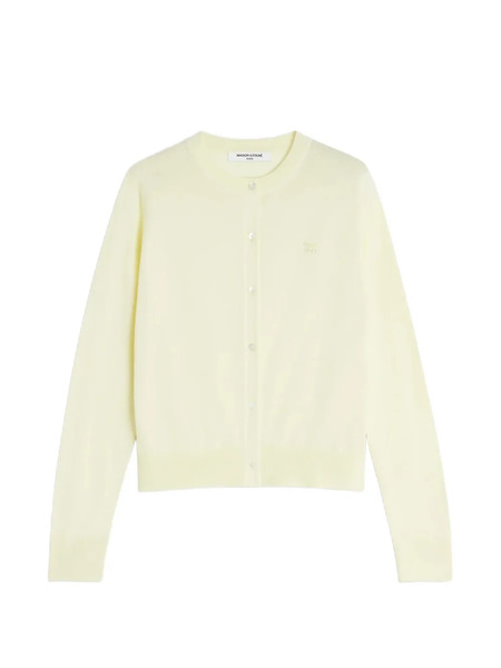  Maison Kitsuné Button Embroidered Cardigan - Yellow 