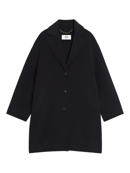  Maison Kitsuné Button Wool Coat - Black 