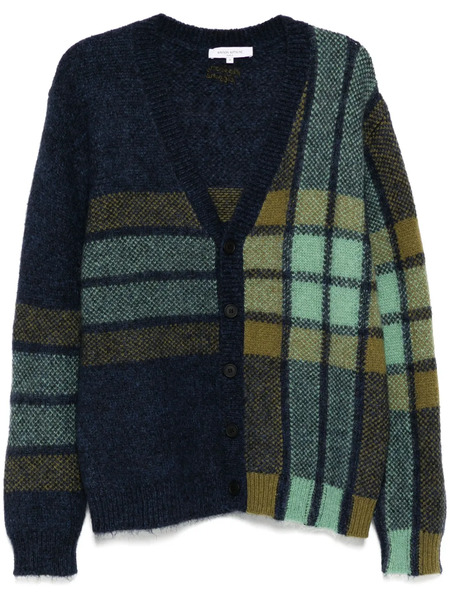  Maison Kitsuné Checked Intarsia Cardigan - Green 