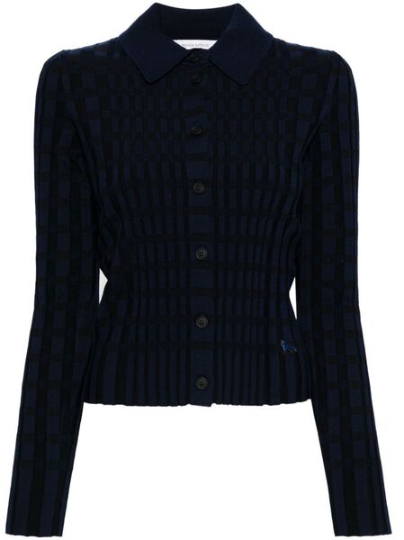  Maison Kitsuné Checked Knitted Shirt - Black 
