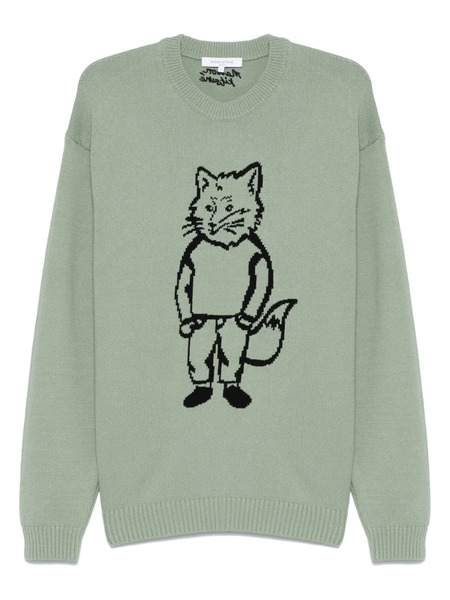  Maison Kitsuné Dressed Fox-intarsia Sweater - Green 