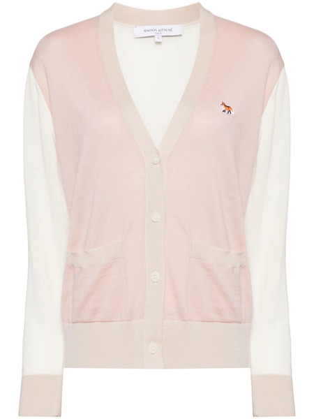  Maison Kitsuné Embroidered Logo Cardigans - Pink 