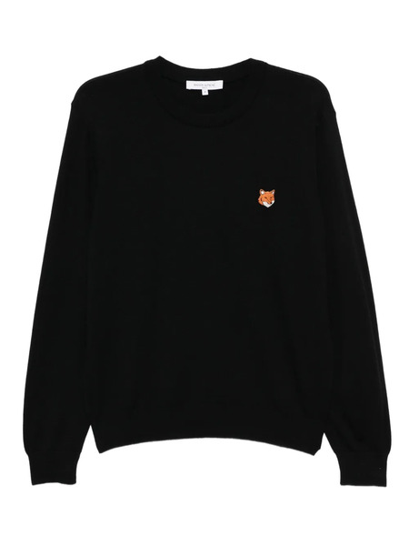  Maison Kitsuné Embroidered-logo Patch Jumper - Black 