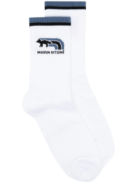  Maison Kitsuné Flash Fox Socks - White 