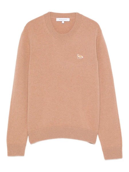  Maison Kitsuné Fox-embroidered Crew-neck Sweater - Brown 