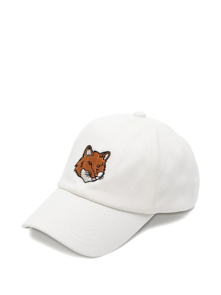  Maison Kitsuné Fox-head-embroidered Cap Hat - White 