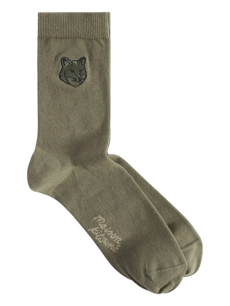  Maison Kitsuné Fox Head Socks - Green 